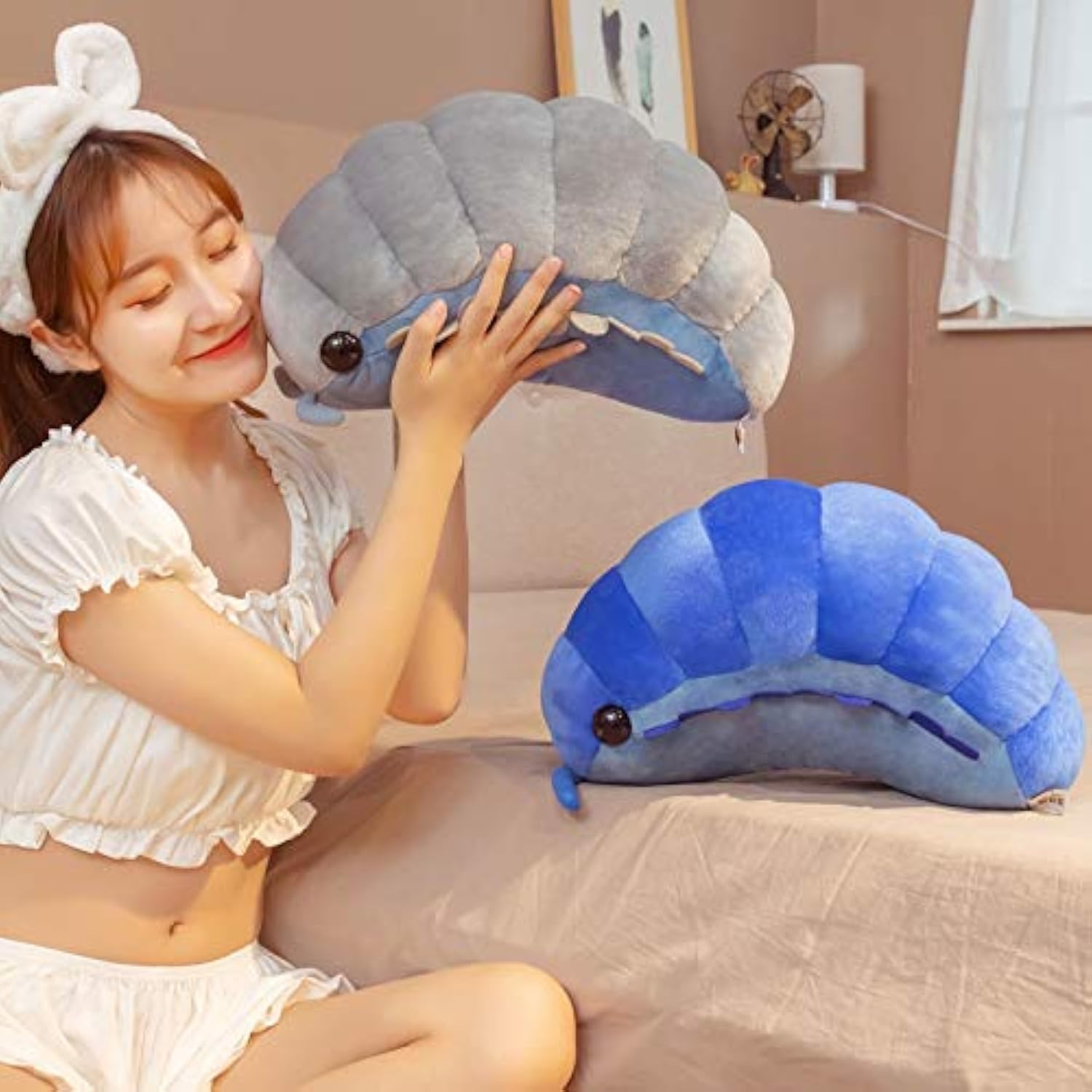 Pangcangshu Likelike Insect Plush Toys Pill Bug Stuffed Soft Animals Pillow Back Cushion Insect Doll Kids Toys Girls Boys Easter